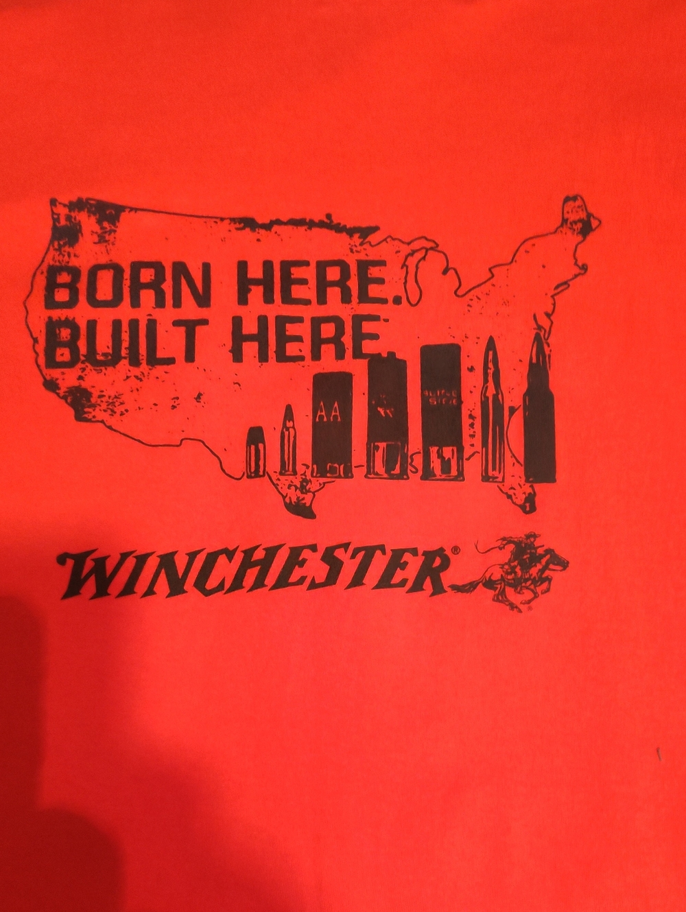 Men’s Winchester Red Graphic Long Sleeve T-Shirt - Born Here Built Here